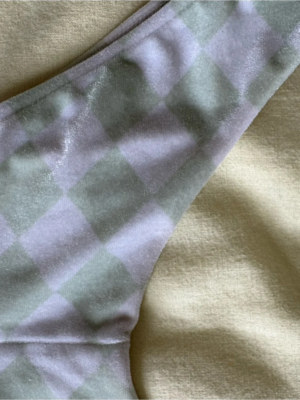 Frankie's Bikinis White & Mint Check Triangle Bikini